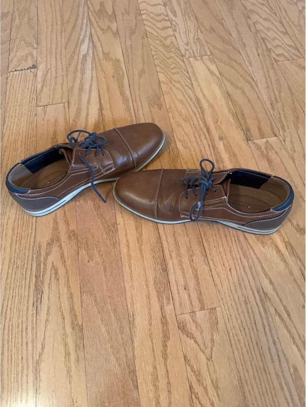 Tommy Hilfiger Men's Brown Leather Oxford Shoes Size 12